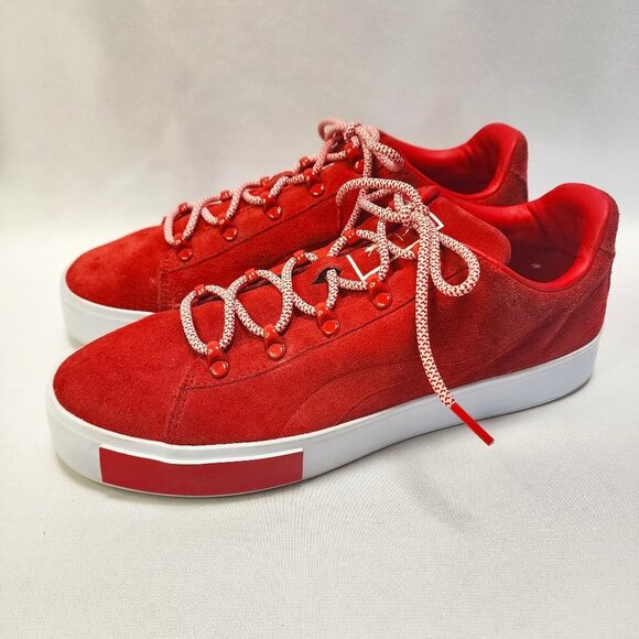 PUMA Red Suede Leather Limited Edition Sneakers - Picture 8 of 15